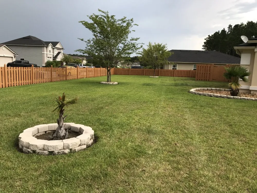 Custom landscape installation with custom design in St. Augustine, FL by Williams Lawn Care