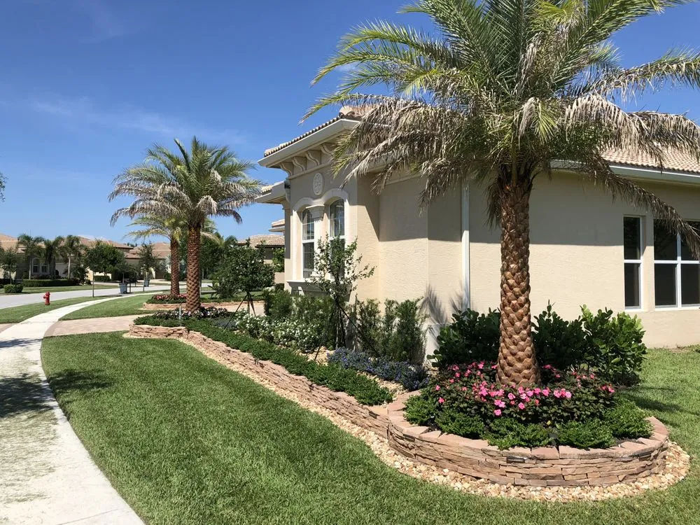 Custom yard cleanup service with custom design in Boynton Beach, FL by Willingham Landscape Designs