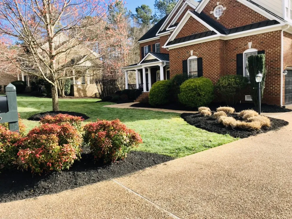 Custom landscape installation in Moseley, VA by Willmarth Property Services