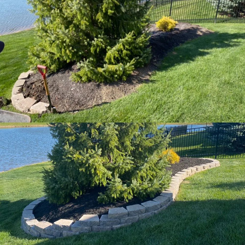 Custom garden landscaping for homes in Columbus, IN by Wilson Lawn Care Services