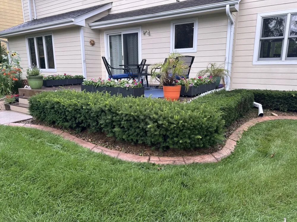 Professional outdoor landscaping with custom design across Johnston, IA - Wilson’s Hedge & Bush Trimming