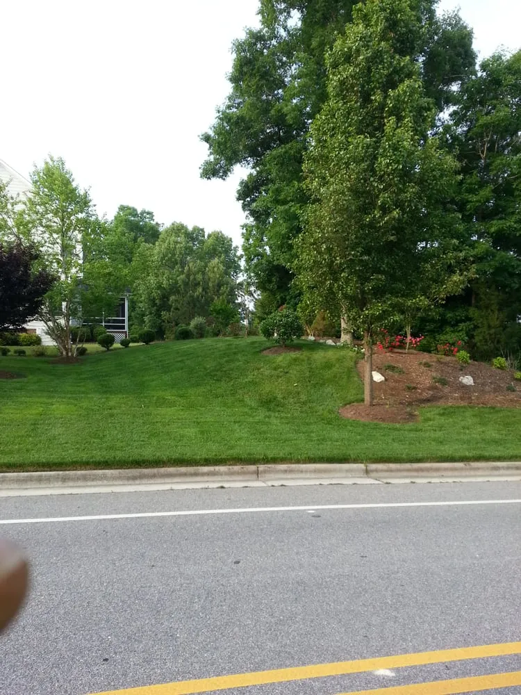 Custom landscape installation with custom design in Durham, NC by Wilson's Lawn Service of Durham Inc