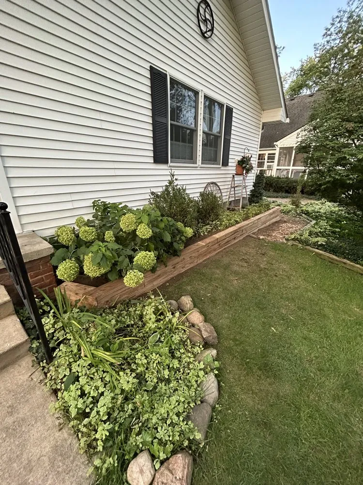Custom outdoor landscaping in Milford, MI by Wings Lawncare
