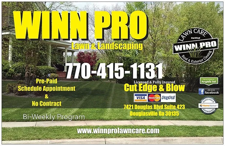 Trusted lawn mowing service for residential properties in Douglasville, GA by Winn Pro Turf Management