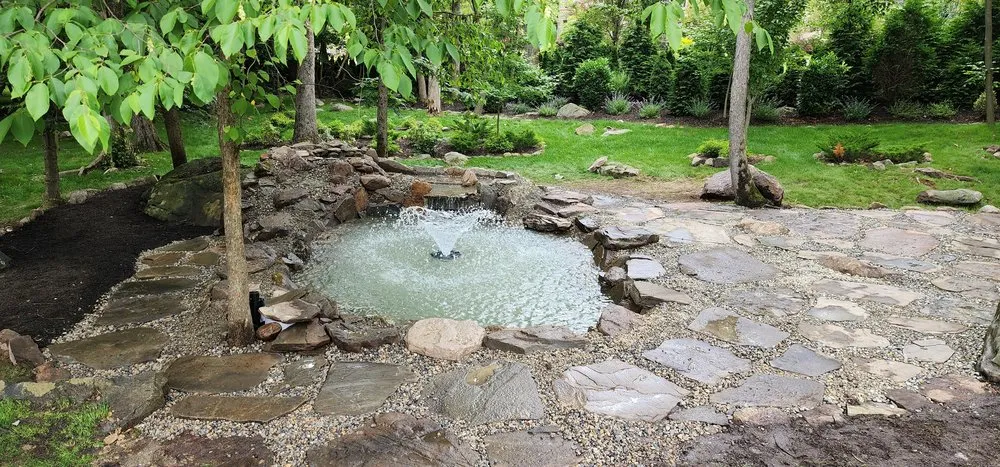Custom residential landscaping in Denville, NJ by Winwood Water Gardens