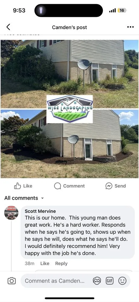 Custom landscaping services in Elizabethtown, PA by Wise Landscaping