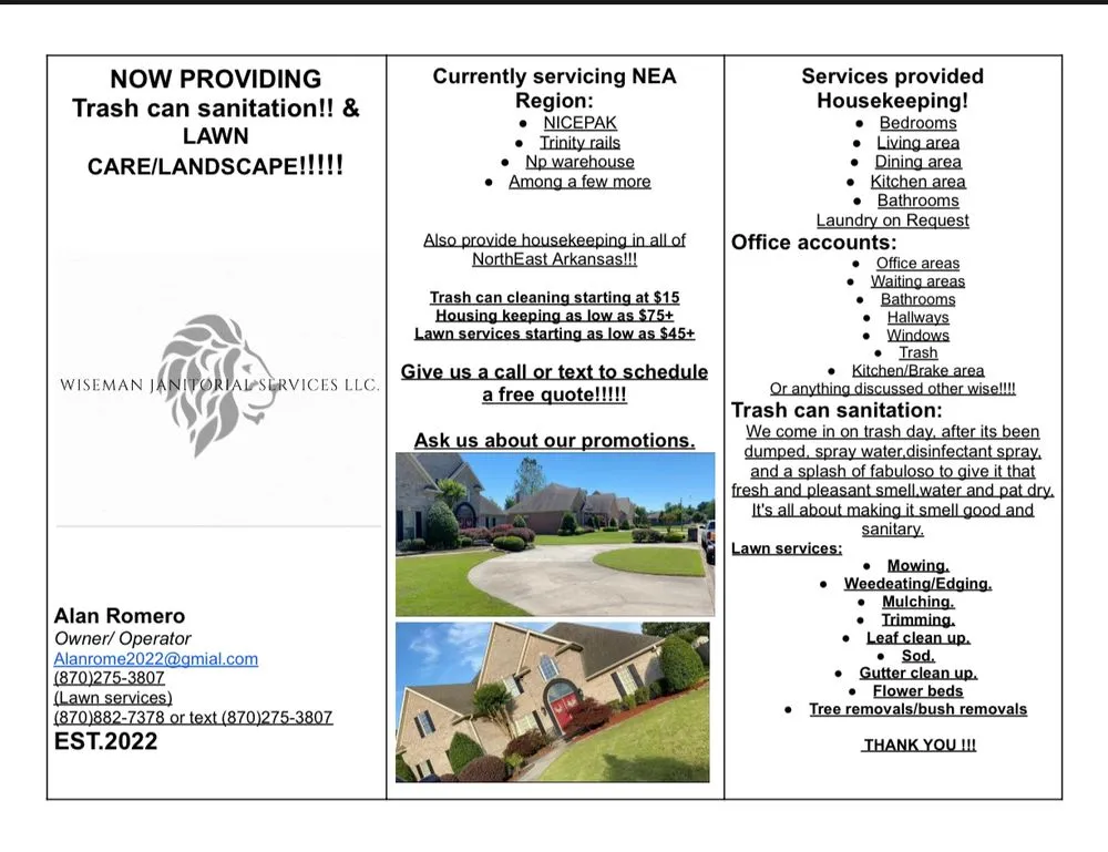 Top-rated landscape design for beautiful yards in Jonesboro, AR by Wiseman Janitorial Services