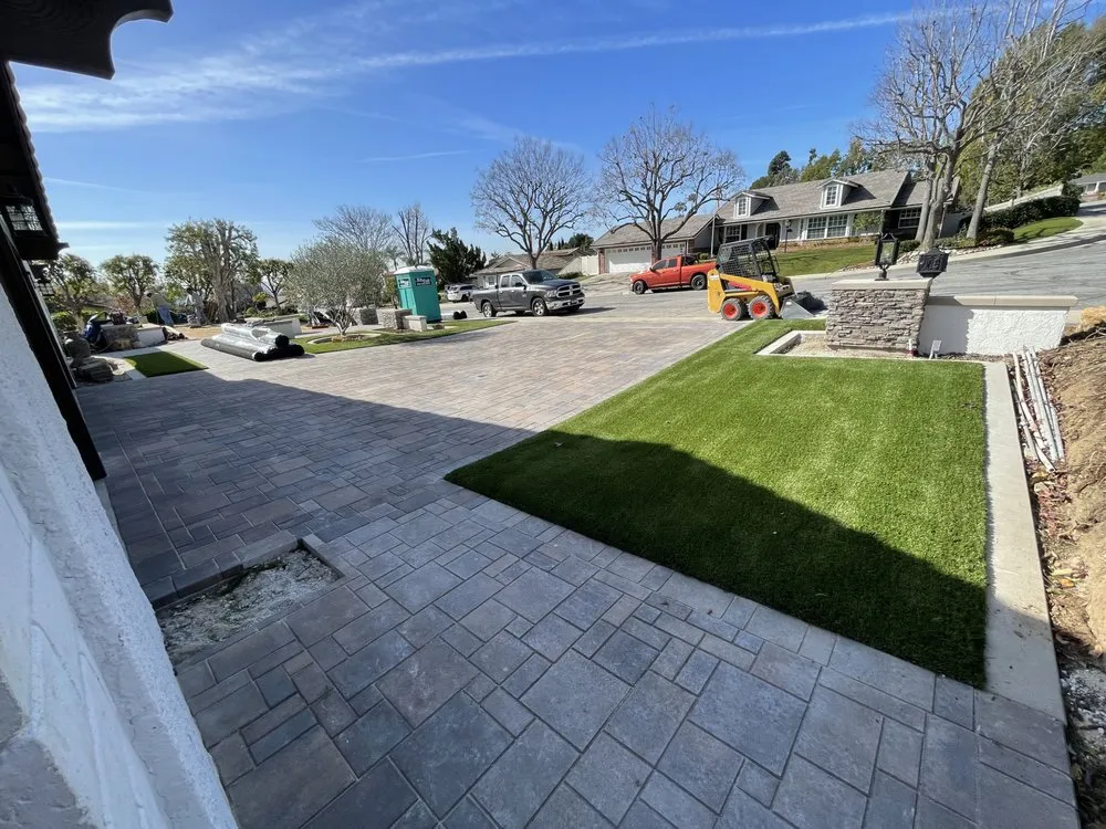 Custom residential landscaping with custom design in Anaheim, CA by Wolf Pack Masonry