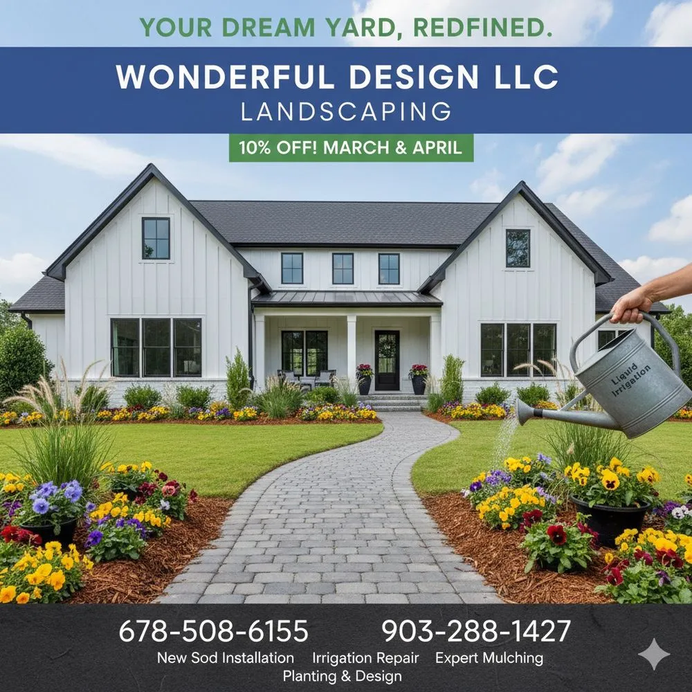 Custom residential landscaping for year-round maintenance in Houston, TX by Wonderful Design Landscaping