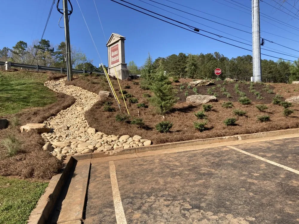 Professional yard cleanup service with custom design in Lawerenceville, GA by WoodRaven Landscape