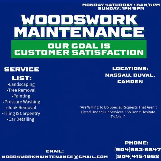 Expert yard maintenance experts serving Jacksonville, FL - Woodswork Maintenance
