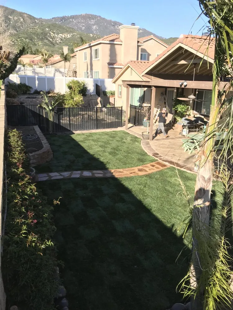 Custom outdoor landscaping with custom design across La Verne, CA - W.W. Lloyd Artificial Turf and Landscaping