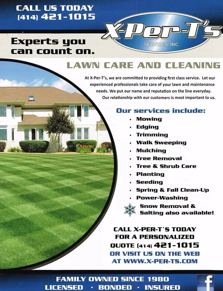 Expert yard maintenance experts serving Franklin, WI - X-Per-T's