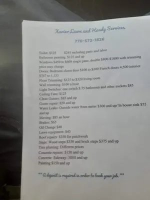 Xavier Lawn and Handy Logo