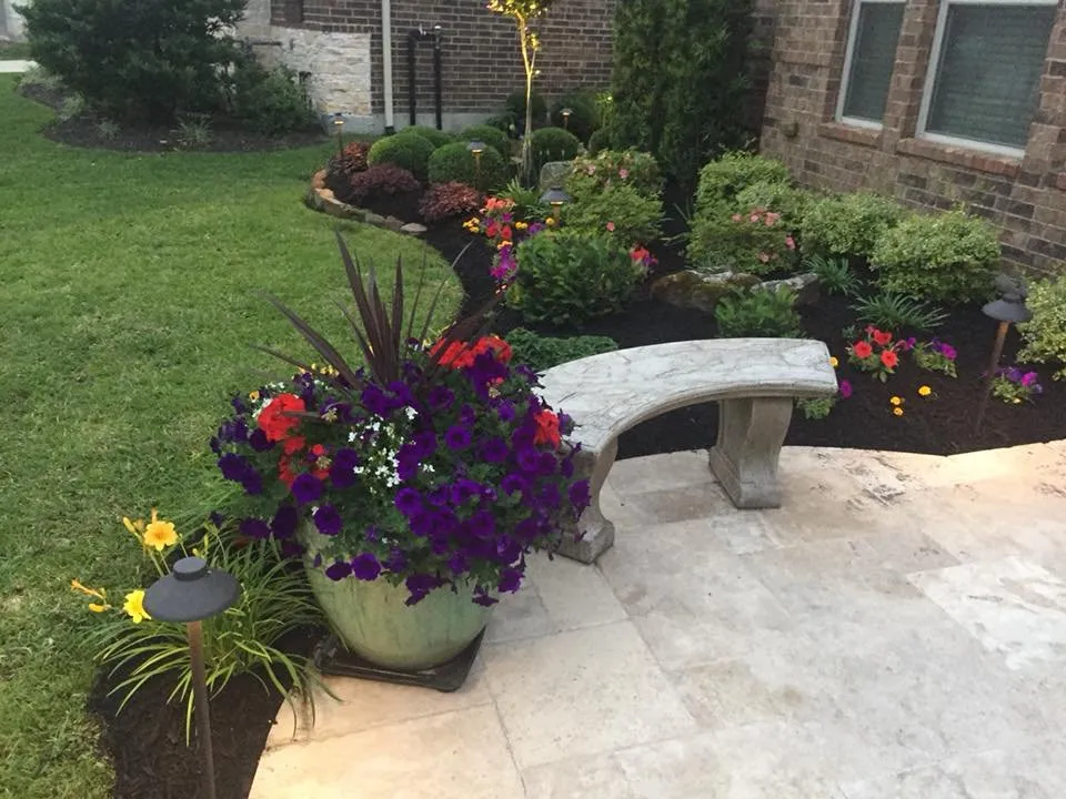 Local garden landscaping for year-round maintenance in Porter, TX by Yard Birds Landscaping