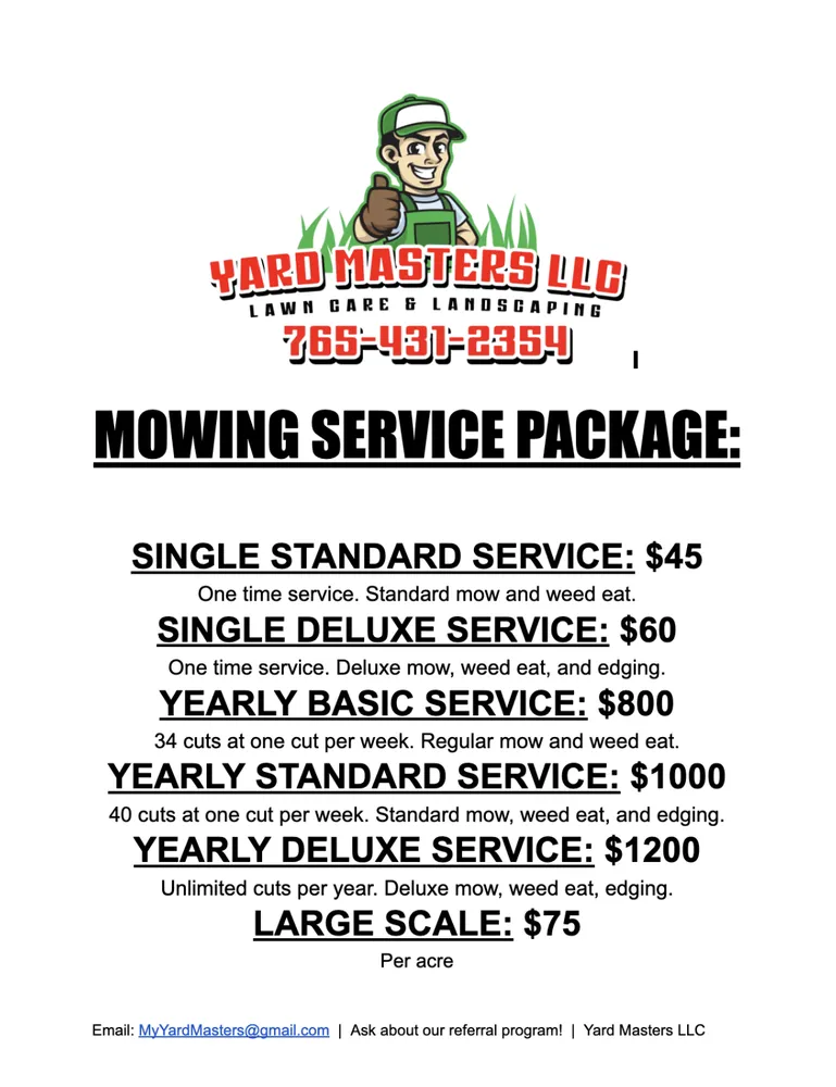 Professional lawn mowing service experts serving Kokomo, IN - Yard Masters