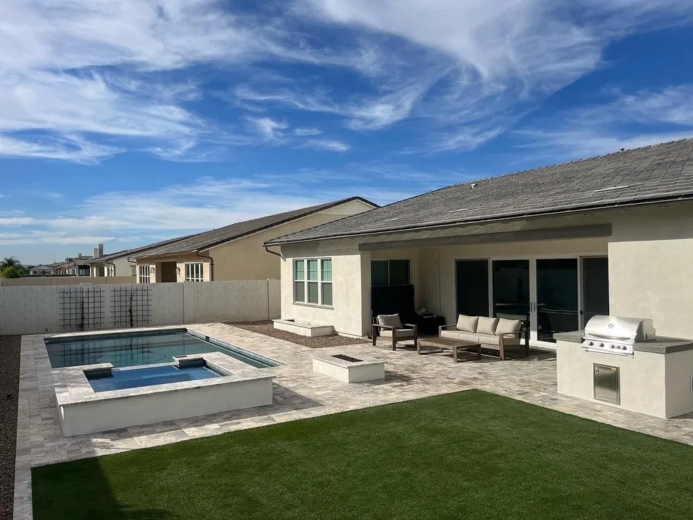 Professional outdoor landscaping with custom design in Gilbert, AZ by YardEscape