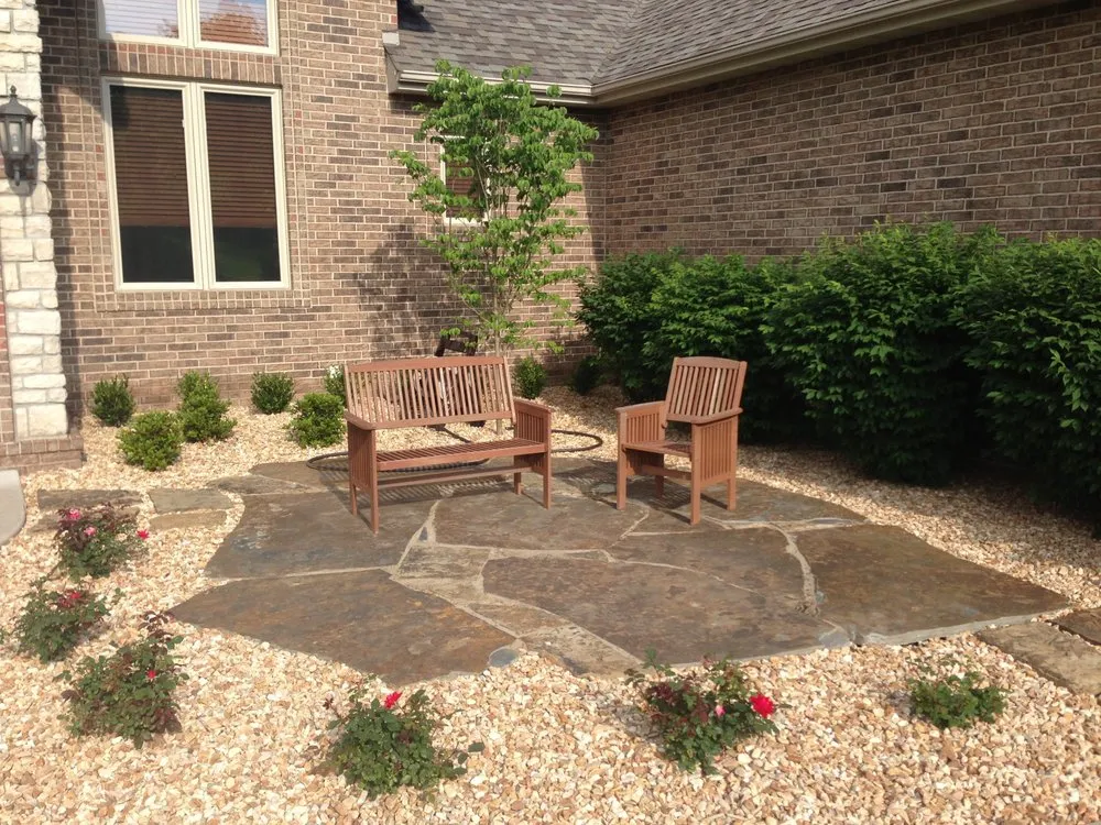 Custom outdoor landscaping in Nixa, MO by Yoder Lawn