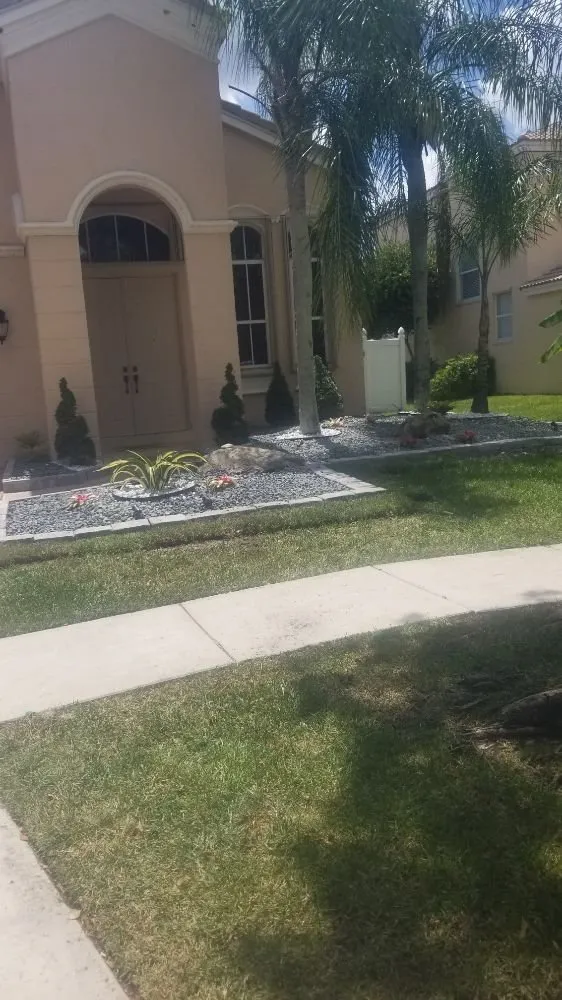 Professional landscape installation in Miami, FL by Yunet's Landscaping