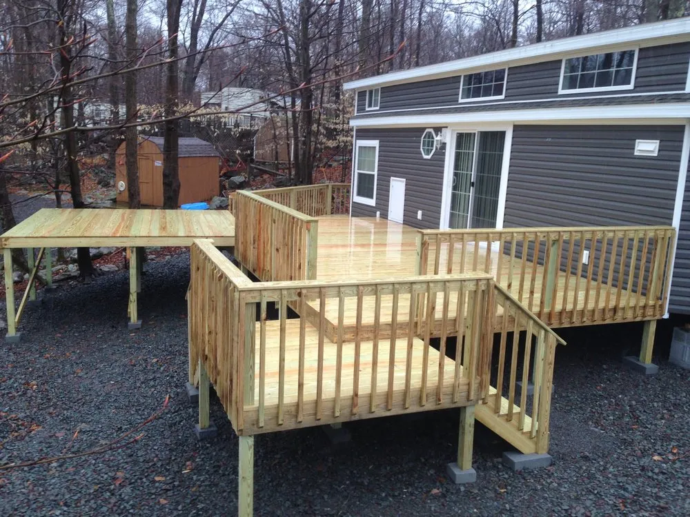 Custom landscape installation in Covington Township, PA by Z and Z construction