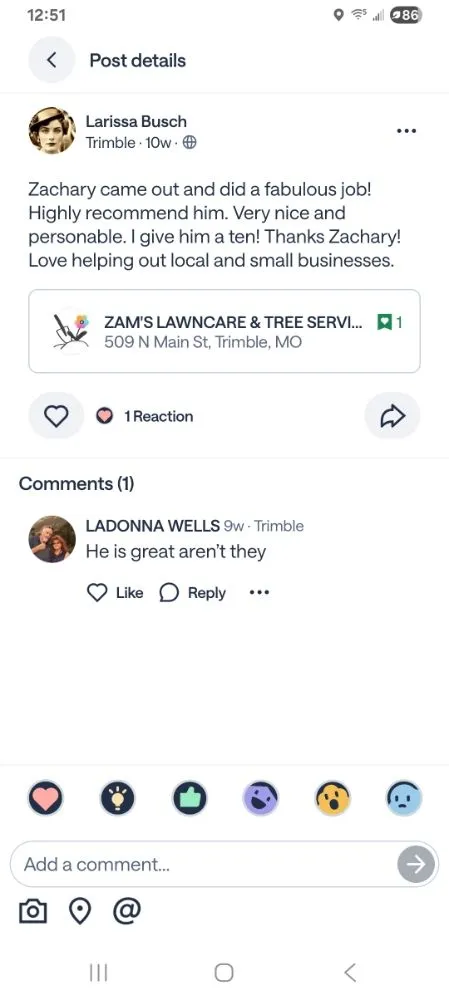Local lawn care service for homes in Trimble, MO by Zam's Lawncare & Tree Service
