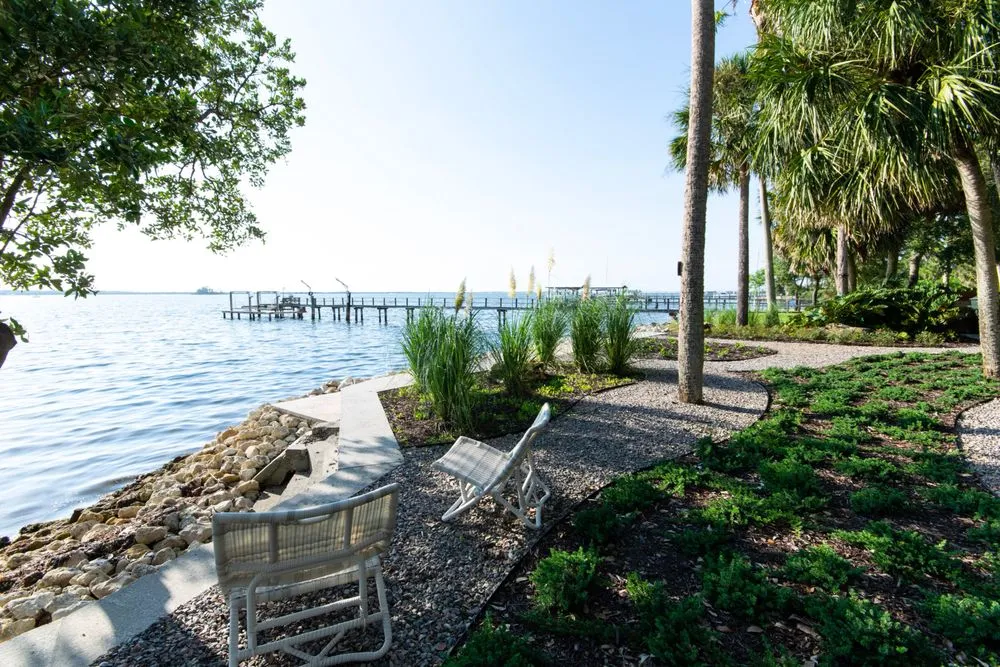 Custom outdoor landscaping with custom design in Belleair Bluffs, FL by Zone 9 Creations